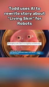 With a Japanese science lab creating "living skin" for one of their smiling robots, it makes us wonder about the future of artificial intelligence. Todd Chance FOX17 took the article about this achievement, put it into an AI program, and asked it to create a "one-minute script with dark humor." Here is the result... #science #scienceexperiment #discovery #robot #robots #artificialintelligence #skin #terrifying #cringe #creepy | FOX 17 Morning Mix