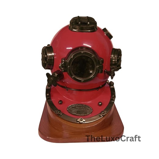 Red Mark V Diving Helmet | 18" Nautical Brass & Copper Replica - Etsy UK