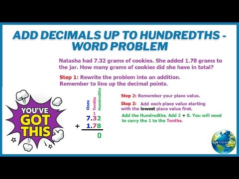Add Decimals Up To Hundredths Word Problem