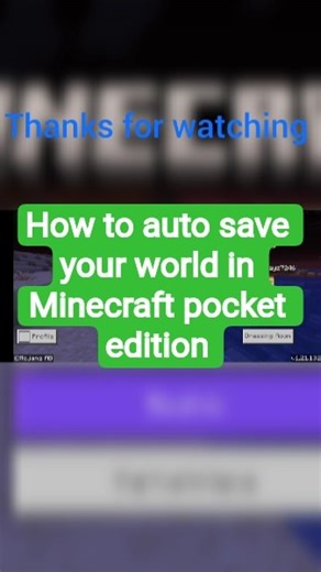 How to auto save your world in Minecraft pocket edition 💝🔥 #minecraft #trending #shorts