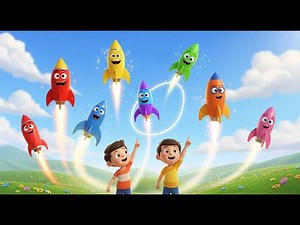 Zeven kleine speelgoedraketten | Ruimtevaart & Tellen voor Kinderen