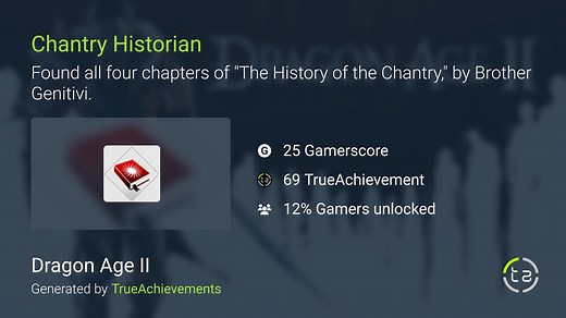 Chantry Historian achievement in Dragon Age II