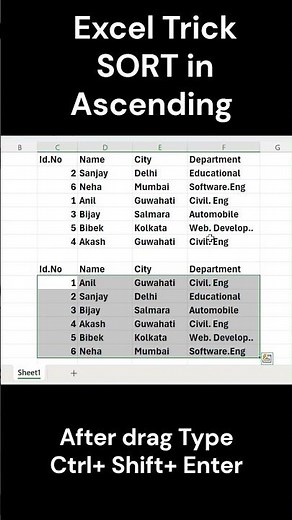 📊 Excel Trick: Sort Data in Ascending Order in Seconds!