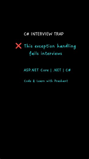 ASP.NET Core API Trap ❌ try-catch Everywhere #csharp #dotnetinterviewquestions #webapi