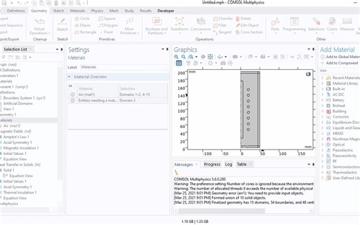 【comsol】感应加热铁棒电磁-温度场耦合数值模拟