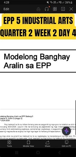 EPP 5 INDUSTRIAL ARTS QUARTER 2 WEEK 2 DAY 4 #epp5 #industrialart #matatagcurriculum #industrial