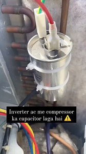 Inverter ac me compressor ka capacitor laga hai 🔥 #short #InverterAC #technology #airconditioning #dccompressor #accompressor #electronics #ACInverter #SplitAC #technique #splitacservice #indian #explore #viralreelschallenge #technician #fbreelsfypシ゚viralシ #fbpost2025シ #postviralシ #reelsviralシfb #reelsfbシ #ACInformation #Refrigerator #acwork #FridgeService #homeappliances #washingmachine #technicaltanveerji | Tanveer Ahmad