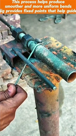 HOW TO BEND WIRE AROUND A PIPE: Manual Metal Forming with a Bending Jig #shorts