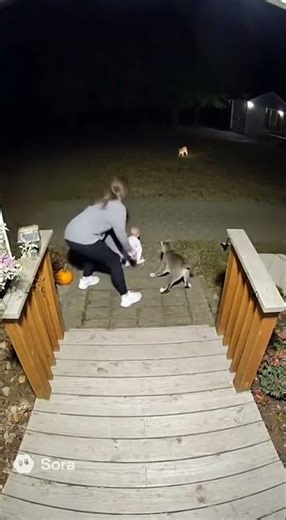 🐈 Brave Cat Saves Baby from Mountain Lion! 😱 Doorbell Camera Captures Unbelievable Moment at Night