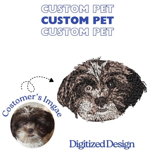 Custom Pet Embroidery Design, Personalized Pet Face and Pet Name Embroidery File, Pet Digitizing, Dog Digitizing, Personalized Pets - Etsy