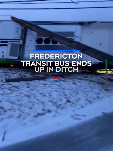 Seven people are injured after a transit bus left the icy roads in Fredericton late Monday afternoon. #newbrunswick #bus #storm