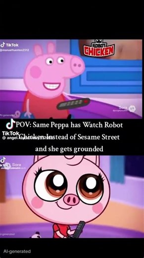 POV:sora peppa pig watch robot chicken and the get grounded #sora #meme #animation #funny