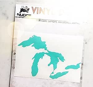 Great Lakes Sticker Michigan Car Decal Premium Heavy-Duty Waterproof Vinyl for Bumpers, Windows, Laptops, Water Bottles or Coolers (Mint Green, 4.75" Wide)