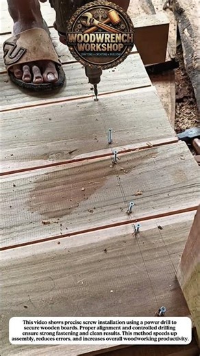Fast & Precise Wood Screw Installation | Efficient Deck Board Assembly