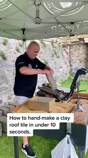 How to hand-make a clay roof tile in under 10 seconds ✋ #manufacturing #handmade #craft #roofing