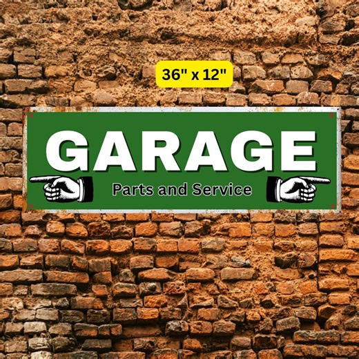 Garage Parts and Service Metal Sign | Vintage Shop Signs (36"x12") - Etsy