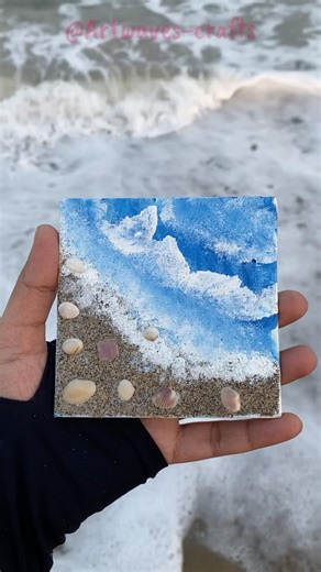 How to paint a beach! #easypainting #acrylicpainting #paintingtutorial #beach #art #beginner #easy