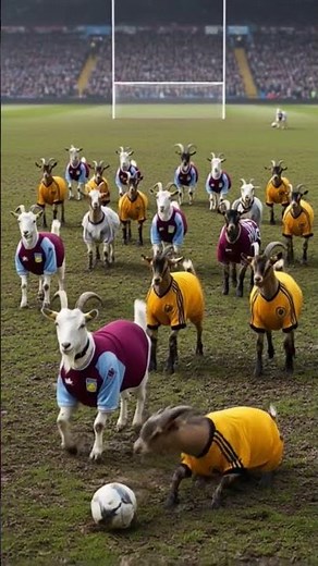 Goats Playing Soccer - Villa V Wolves