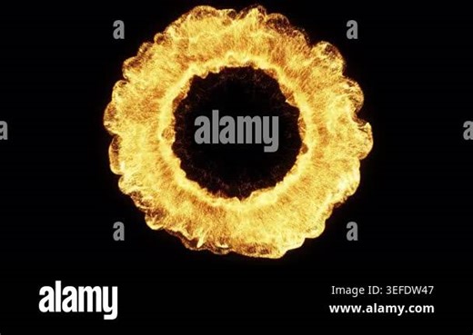 Fire Explosion Fiery Ring Shockwave of Energy Embers and Flames Against Alpha Channel Transparent Background 05 Stock Video Footage - Alamy
