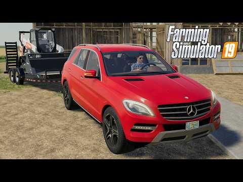 FS19 - HAULING a BOBCAT with Mercedes ML 350 - NEW CAR MOD for Farming Simulator 2019 ROLEPLAY