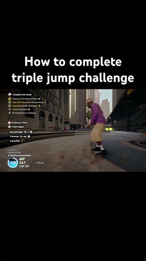 How to complete the triple jump challenge on skate. 😂 #skate #ea #easkate #skate4 #skate4clips