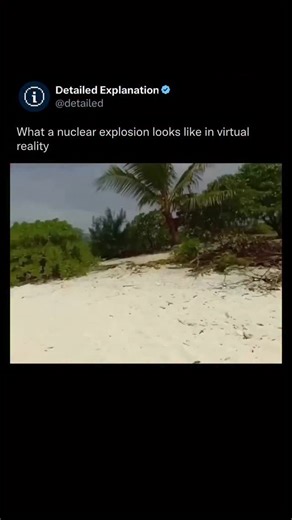 Detailed Explanation on Instagram: "Follow @detailedexplanation to learn something new every day! 🧠 Experiencing a nuclear explosion in virtual reality (VR) is an intense and immersive simulation that allows users to witness the devastating power of a nuclear blast without any real danger. In VR, you can see the blinding flash, feel the shockwave, and observe the massive destruction that follows—all in a highly realistic 360-degree environment. The experience often aims to educate people about 
