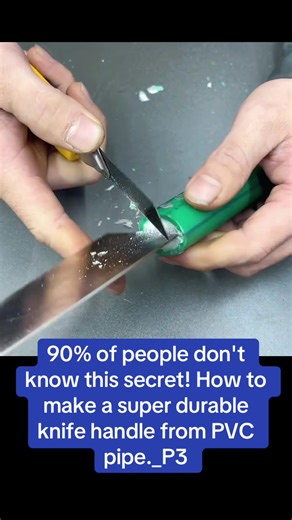 90% of people don't know this secret! How to make a super durable knife handle from PVC pipe._P3#make #knife #handle #fyp #pvc