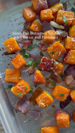 595K views · 2.4K reactions | Sheet-pan Butternut Squash with Bacon and Parmesan 勞 | Skinnytaste | Facebook