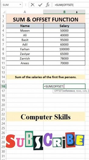 📊 Master SUM & OFFSET Functions in Excel – Boost Your Productivity! 🚀