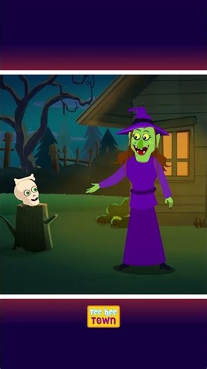 Creepy Old Witch Does Magic Tricks #shorts #kidssongs #halloween #hooplahalloween