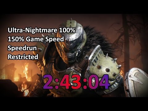World Record | DOOM: The Dark Ages Ultra-Nightmare 100% Speedrun in 2:43:04 | 150% Game Speed