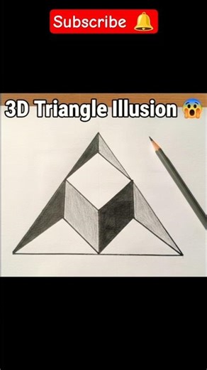 Unbelievable 3D Triangle Illusion 😲 | Easy Step by Step Pencil Drawing #shorts #ytshorts