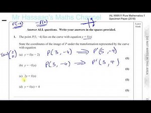 EDEXCEL IAL P1 new Specimen Paper 2018 Q1 Transformations of Graphs