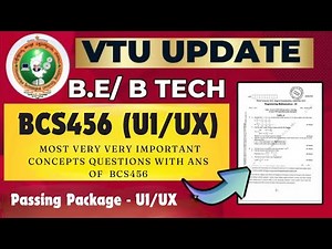 BCS456 UI/UX Most Very very important Questions Passing package #vtu #engineering