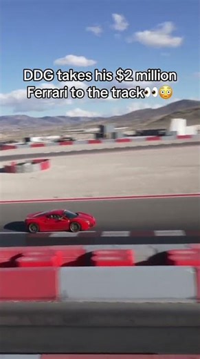 DDG tracks his new car😳 #ddg #pontiacmadeddg #ddgsquad #ferrari #cars #ferrariv12