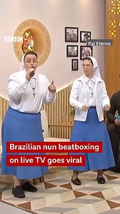 A beatboxing nun and her dancing sister have gone viral after appearing on a catholic TV channel in Brazil. 🎧 More women marching to their own beatbox: https://bbc.in/3SqZImC | BBC World Service