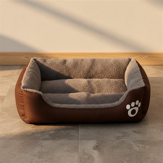 Plush Rectangle Dog Bed Non-slip Bolster Sofa Cozy Pet Sleeping Mat Small Large Dogs - Etsy
