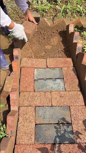 DIY Garden Pathway: Laying a Perfect Patterned Brick Walkway #shorts