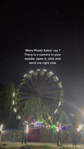 Nighttime Carnival Fun with Vibrant Ferris Wheel