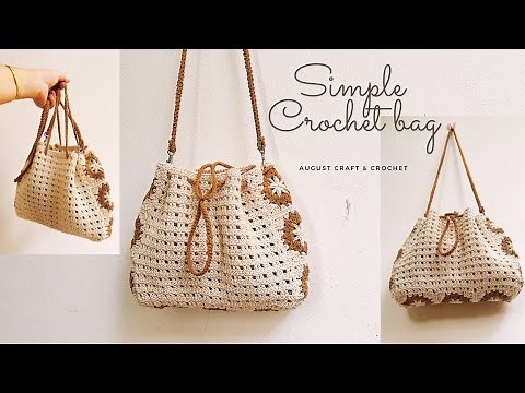 CROCHET BAG : How to crochet net bag very easy. Crochet tote bag tutorial.