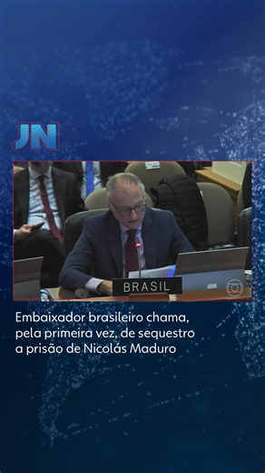 Jornal Nacional on Instagram: "CRÍTICAS À OPERAÇÃO | Em uma reunião nesta terça-feira (6), na Organização dos Estados Americanos, o Brasil classificou de sequestro a prisão de Nicolás Maduro. E a ONU voltou a criticar o ataque americano à Venezuela. O Brasil é representado pelo embaixador Benoni Belli. Ele reforçou a posição brasileira de crítica à ação dos Estados Unidos, afirmando que os fins não justificam os meios. E chamou de sequestro a retirada de Nicolás Maduro. 🗨️ “Os bombardeios no te