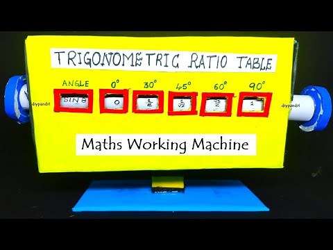 trigonometric ratios working model - values - maths tlm - maths project - diy - machine | DIY pandit