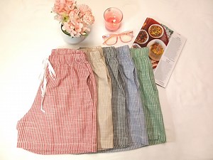Striped Linen Blend Pajama Shorts: Unisex Loungewear W/pockets, Pre-washed Custom Size Available - Etsy