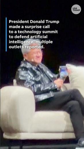 President Trump makes surprise call to tech event, slams AI worries