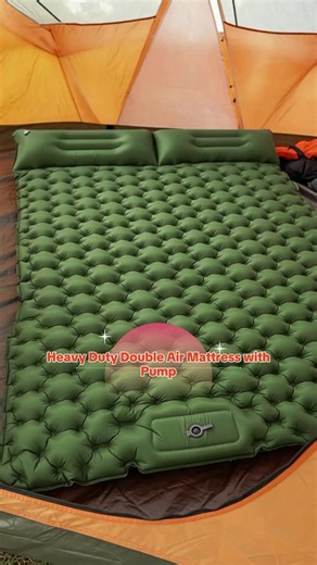 air mattress Heavy Duty Double Air Bed with Pillow Army Green PVC Camping Mat 195x125x10cm Fast Inflation Pump & Honeycomb Airbag for Comfortable Outdoor Use #coolingblanket #pillows #satinpillowcasebenefits #bestbeds #motorhomegadgets #airmattress #campingbed #gasliftstoragebed #campinggearuk #coolingmusthaves