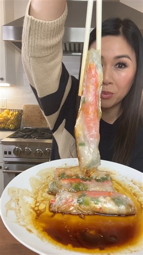 Save my recipe for Steamed Crab Rolls! I used sweet Snow Crab this time and I think it tasted better than the shrimp version. I dunked my rice paper in cold water and let soften before adding snow crab and green onions. Brush with sesame oil after rolling so the rice paper doesn’t stick to the plate or each other when steaming. Steam for 8 minutes and serve with dipping sauce. The ingredients for the sauce is 2 tbsps soy sauce, two tbsps of oyster sauce, 2 tbsps of sesame oil, 1 tbsp of sugar an