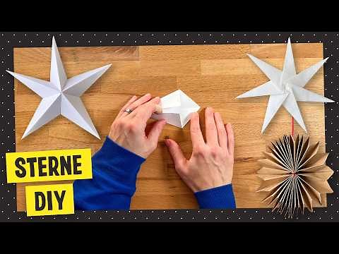 Folding paper stars - 3 easy instructions for Christmas