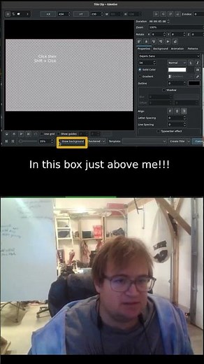 Kdenlive: Show Background While Making Title Clip