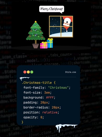 Programación | Merry Christmas, escena de navidad con Html, Css y JavaScript #programacion #navidad #merrychristmas #html #htmlcss #code #coding #programming #feliznavidad #developer #feliznavidad