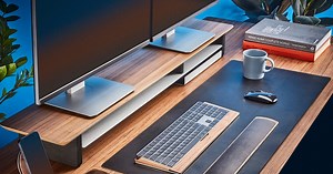 Take a look at Grovemade's new wood Desk Shelf with cable management and cork accents